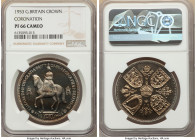 Elizabeth II 10-Piece Certified "Coronation" Proof Set 1953 NGC, 1) Crown - PR66 Cameo, KM894, S-4136 2) 1/2 Crown - PR66 Cameo, KM893, S-4137A 3) Flo...
