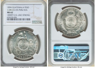 Republic Counterstamped Peso 1894 MS62 NGC, KM224. Counterstamp 1/2 Real (UNC Strong) on (host) Peru Republic Sol 1890-T.F. KM196. 

HID09801242017

©...