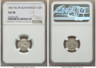 Pair of Certified Assorted Issues NGC, 1) Ferdinand VII 1/2 Real 1821 NG-M - AU58, KM65 2) Central American Republic 1/4 Real 1831-G - VF Details (Cle...