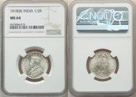 British India. George V 1/2 Rupee 1918-(b) MS64 NGC, Bombay mint, KM522. Lustrous and untoned. 

HID09801242017

© 2022 Heritage Auctions | All Rights...