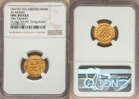 Abbasid. temp. Harun al-Rashid (AH 170-193 / AD 789-809) gold Dinar AH 187 (AD 803/804) UNC Details (Obverse graffiti) NGC, No mint, A-218. 4.24gm. Ci...