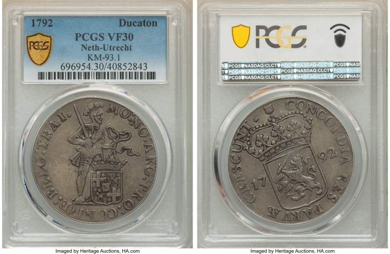 Utrecht. Provincial Silver Ducat 1792 VF30 PCGS, KM93.1, Dav-1845. 

HID09801242...