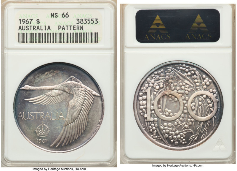 Andor Mezaros silver Unofficial Pattern Dollar 1967 MS66 ANACS, Mintage: 1,500. ...