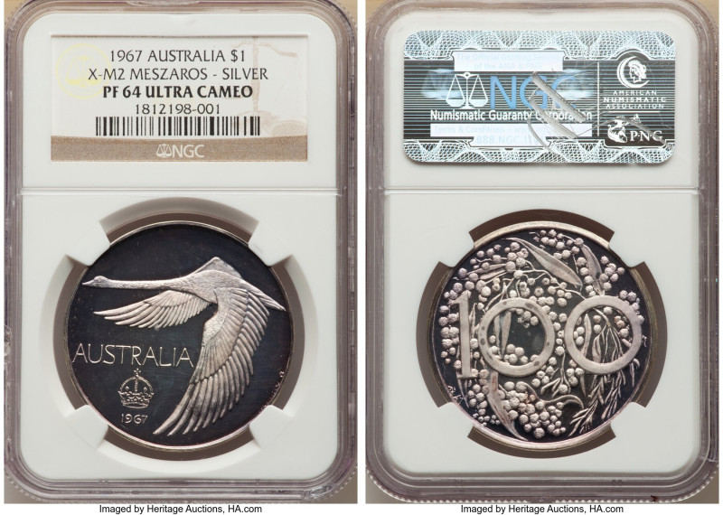 Andor Meszaros silver Unofficial Pattern Dollar 1967 PR64 Ultra Cameo NGC, KM-XM...