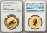 Elizabeth II gold "Year of the Rat" 100 Dollars 1996 MS70 NGC, KM300. 

HID09801242017

© 2022 Heritage Auctions | All Rights Reserved