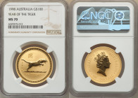 Elizabeth II gold "Year of the Tiger" 100 Dollars 1998 MS70 NGC, Perth mint, KM508. Lunar Series. 

HID09801242017

© 2022 Heritage Auctions | All Rig...