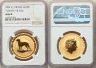 Elizabeth II gold Proof "Year of the Dog" 100 Dollars 2006 MS69 NGC, KM1905. 

HID09801242017

© 2022 Heritage Auctions | All Rights Reserved