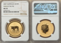 Elizabeth II gold "Year of the Pig" 100 Dollars 2007 MS70 NGC, Perth mint, KM1906. Lunar Series. 

HID09801242017

© 2022 Heritage Auctions | All Righ...