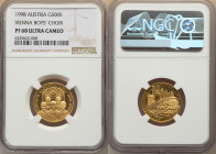 Republic gold Proof "Vienna Boy's Choir" 500 Schilling 1998 PR68 Ultra Cameo NGC, KM3047. 

HID09801242017

© 2022 Heritage Auctions | All Rights Rese...