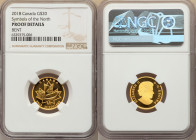 Elizabeth II gold Proof "Symbols of the North" 20 Dollars 2018 Proof Details (Bent) NGC, KM-Unl. Mintage: 1500. Sold with COA #780. 

HID09801242017

...