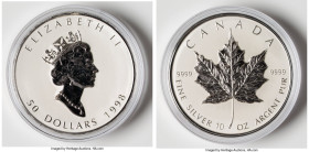 Elizabeth II silver Proof "Maple Leaf" 50 Dollars (10 oz) 1998 UNC, KM326. Includes original case and COA plaque #021334. 

HID09801242017

© 2022 Her...