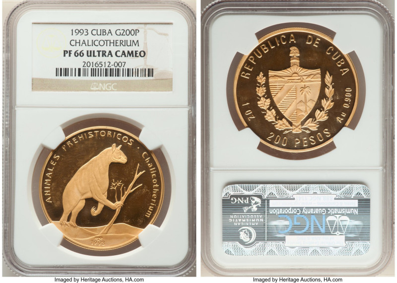 Republic 3-Piece Lot of Certified gold Proof Multiple Pesos NGC, 1) "Simon Boliv...