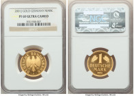 Federal Republic gold Proof Mark 2001-J PR69 Ultra Cameo NGC, Hamburg mint, KM203. 

HID09801242017

© 2022 Heritage Auctions | All Rights Reserved