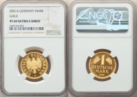 Federal Republic 5-Piece Lot of Certified gold Proof Marks 2001 PR69 Ultra Cameo NGC, 1) Mark - Berlin mint, KM203. 2) Mark - Munich mint, KM203. 3) M...