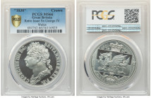 George IV 2-Piece Lot of Certified INA Retro Fantasy Issue "Wales" Crowns 1830-Dated (2007) PCGS, 1) tin Crown - MS66, KM-XM1b 2) copper Crown - MS68 ...