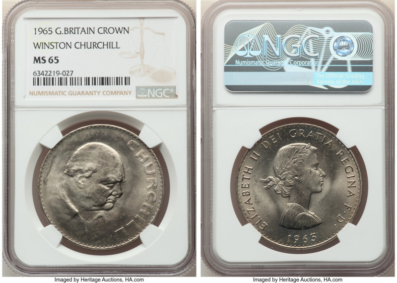 Elizabeth II "Winston Churchill" Crown 1965 MS65 NGC, KM910. 

HID09801242017

©...