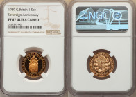 Elizabeth II gold Proof "Sovereign Anniversary" Sovereign 1989 PR67 Ultra Cameo NGC, KM956, S-SC3. 

HID09801242017

© 2022 Heritage Auctions | All Ri...