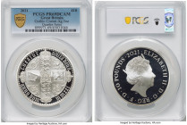 Elizabeth II silver Proof "Gothic Crown Quartered Arms" 10 Pounds (5 oz) 2021 PR69 Deep Cameo PCGS, KM-Unl., cf. S-GE31 (date listed as 2022). The Gre...