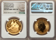 Elizabeth II gold Proof "Mayflower 400th Anniversary" 100 Pounds (1 oz) 2020 PR70 Ultra Cameo NGC, KM-Unl. Mintage: 500. One of First 100 Struck. Sold...