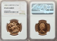 Elizabeth II 3-Piece Certified gold Proof Set 1983 NGC, 1) 2 Pounds - PR69 Cameo, KM923 2) Sovereign - PR70 Cameo, KM919 3) 1/2 Sovereign - PR68 Cameo...