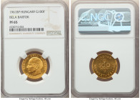 Republic gold Proof 100 Forint 1961-BP PR65 NGC, Budapest mint, KM564. Mintage: 2500. Struck to commemorate the 80th anniversary of the birth of Béla ...