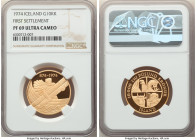 Republic 3-Piece gold & silver "First Settlement - 1100 Anniversary" Proof Set 1974 NGC, 1) gold 10000 Kronur - PR69 Ultra Cameo 2) silver 1000 Kronur...