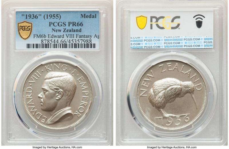 Edward VIII silver Proof Fantasy Issue Crown (Medal) 1936-Dated (1955) PR66 PCGS...