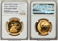 Republic 4-Piece Certified gold "Sable" Proof Set 2000 NGC, 1) "Pretoria Zoo" Natura (1 oz), PR70 Ultra Cameo 2) 1/2 Natura (1/2 oz), PR69 Ultra Cameo...