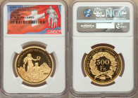 Confederation gold Proof "Glarus Shooting Festival" 500 Francs 2017 PR70 Ultra Cameo NGC, KM-X Unl., Häb-100a. Mintage: 220. Sold with specifications ...