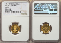 "Dr. Jose Gregorio Hernandez Centennial" gold Medal ND (1964) MS64 Prooflike NGC, 3.0gm. Struck to commemorate the Centennial anniversary of the Venez...