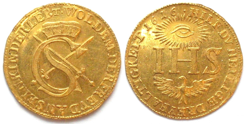 SAXONY. Albertine, Ducat 1616 JOHANN GEORG, gold, Prooflike
Sophiendukat KM # 1...