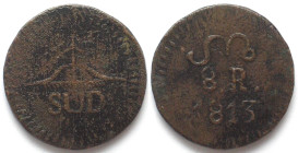 MEXICO. War of Independence. Insurgent. OAXACA. 8 Reales 1813, SUD, under General Morelos, copper, VF
KM # 233.4.