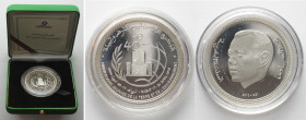 MOROCCO. 250 Dirhams 2010, 40th Anniversary of Earth Day, Mohammed VI, silver, Proof
Non-denominated. Weight: 28.28g (0.925). In original box with or...