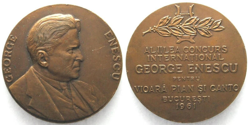 ROMANIA. Medal 1961, George Enescu, bronze, 60mm, AU
AL II LEA CONCURS INTERNAT...