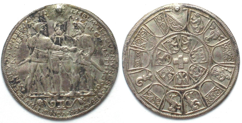 ZÜRICH. Halber Bundestaler v. Stampfer o.J. (1550-1560) auf den Rütlischwur. Gep...