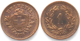 EIDGENOSSENSCHAFT. Rappen 1878, Bronze
HMZ 2-1215q, vz+(AU)