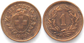 EIDGENOSSENSCHAFT. Rappen 1880, Bronze
HMZ 2-1215s, fast vz(XF-)