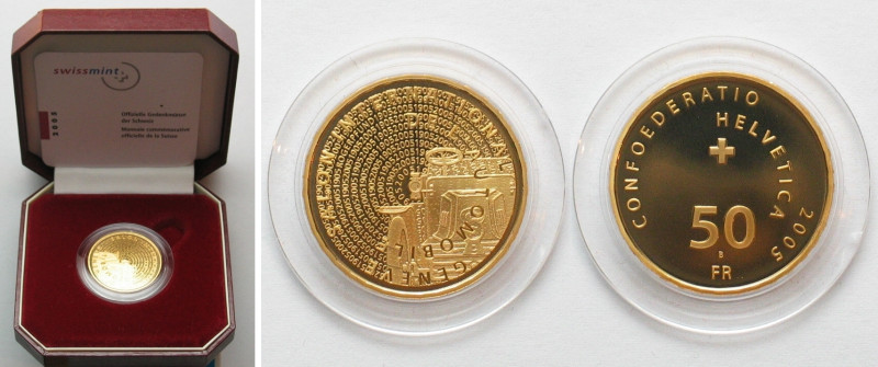 SWITZERLAND. 50 Francs 2005 GENEVA MOTOR SHOW, gold, Proof
HMZ 2-1219i Weight: ...