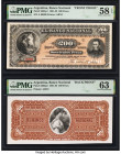 Argentina Banco Nacional 200 Pesos 5.11.1881 Pick S683p1; S683p2 Front and Back Proof PMG Choice About Unc 58 EPQ; Choice Uncirculated 63. POCs are pr...