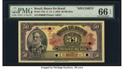 Brazil Banco do Brasil 50 Mil Reis 8.1.1923 Pick 118s Specimen PMG Gem Uncirculated 66 EPQ. Five POCs are present on this example. 

HID09801242017

©...