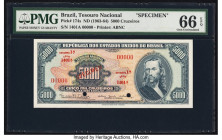 Brazil Tesouro Nacional 5000 Cruzeiros ND (1963-64) Pick 174s Specimen PMG Gem Uncirculated 66 EPQ. Two POCs are on this example. 

HID09801242017

© ...