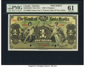 Canada Kingston, Jamaica- Bank of Nova Scotia 1 Pound 2.1.1900 Ch.# 550-38-02-02S Specimen PMG Uncirculated 61. Two POCs and staple holes are present ...