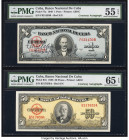 Cuba Banco Nacional de Cuba 1; 50 Pesos 1949; 1958 Pick 77a; 81b Two Examples PMG About Uncirculated 55 EPQ; Gem Uncirculated 65 EPQ. 

HID09801242017...