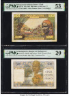 Equatorial African States Banque Centrale des Etats de l'Afrique Equatoriale 500 Francs ND (1963) Pick 4e PMG About Uncirculated 53; Madagascar Banque...