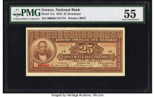 Greece National Bank of Greece 25 Drachmai 1923 Pick 71a PMG About Uncirculated 55. 

HID09801242017

© 2022 Heritage Auctions | All Rights Reserved