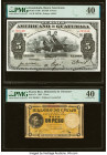 Guatemala Banco Americano de Guatemala 5 Pesos 22.10.1917 Pick S112b PMG Extremely Fine 40; Puerto Rico Ministerio de Ultramar 1 Peso 17.8.1895 Pick 7...
