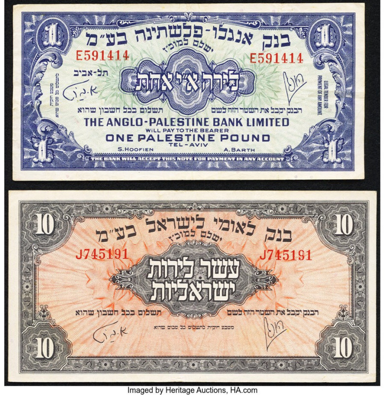 Israel Anglo-Palestine Bank Limited 1 Pound ND (1948-51) Pick 15a Very Fine. Isr...