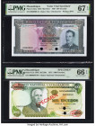 Mozambique Banco Nacional Ultramarino 500; 1000 Escudos 22.3.1967; 23.5.1972 Pick 110cts; 115s Two Specimen PMG Superb Gem Unc 67 EPQ; Gem Uncirculate...