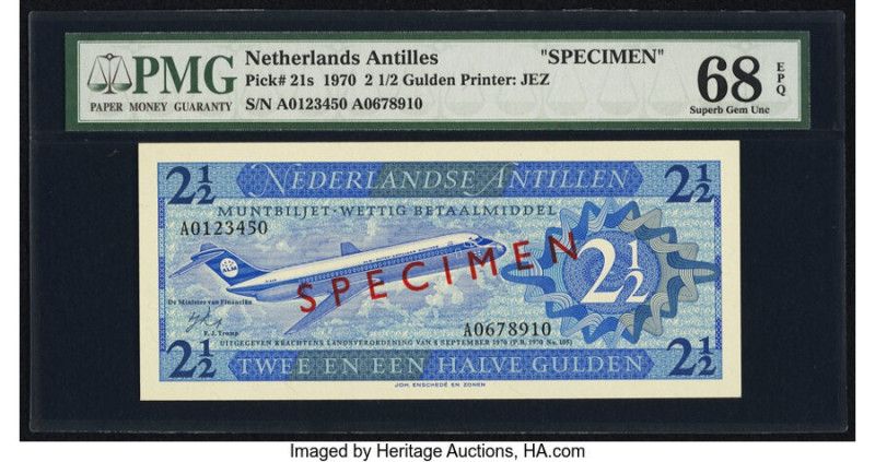 Netherlands Antilles Bank van de Nederlandse Antillen 2 1/2 Gulden 1970 Pick 21s...