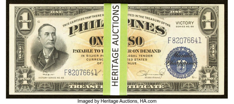 Philippines Philippine National Bank 1 Peso ND (1949) Pick 117c Twenty Consecuti...